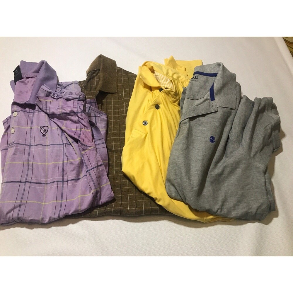 Lot Of 4 Golf Polo Shirts Men's Size Large Athletic